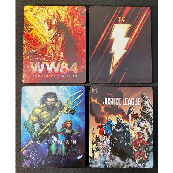 DC Bundle WW84 Shazam Aquaman Justice League 4k UHD/DVD & Blu-Ray Steelbooks
